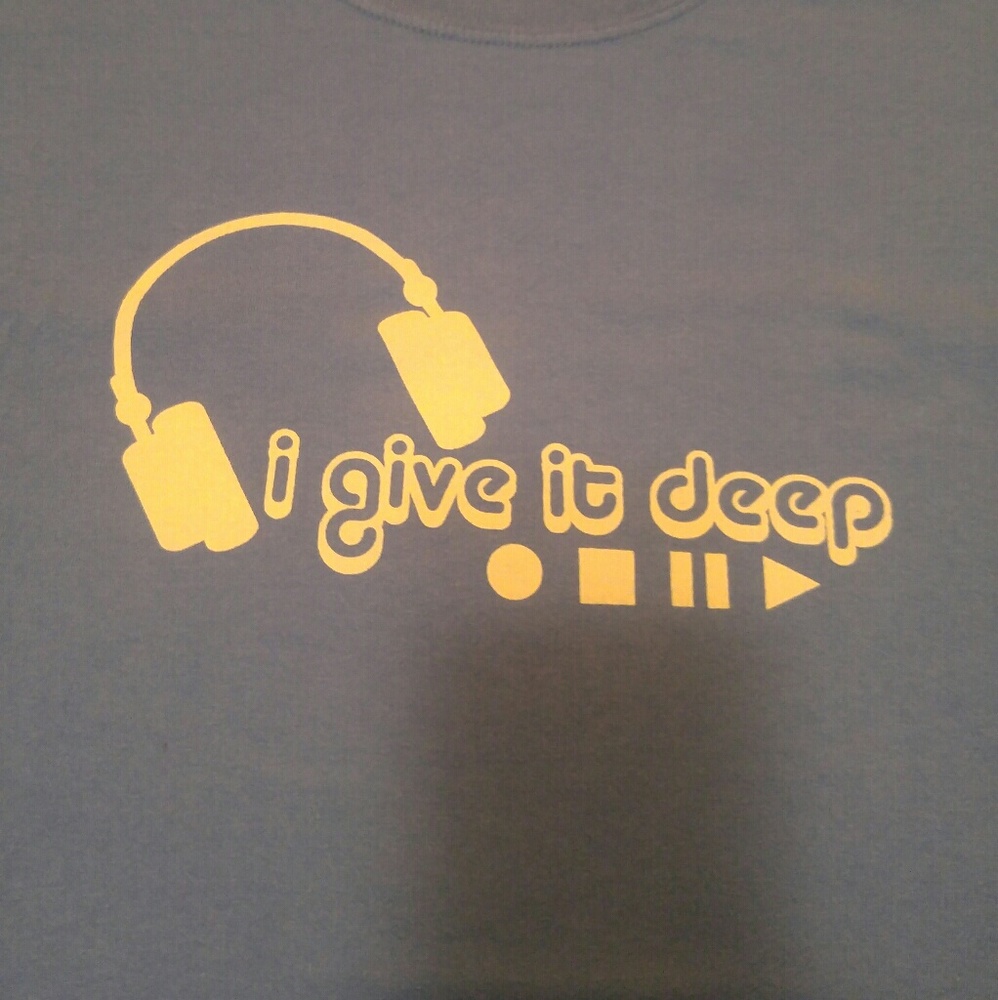 XL Light blue "I give it deep" DJ T-Shirt